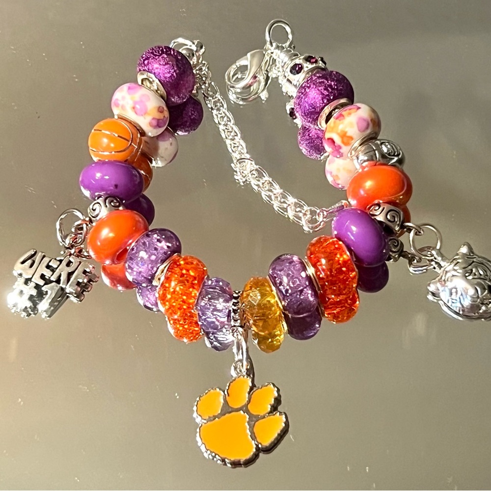 Clemson Tigers inspired charm bracelet